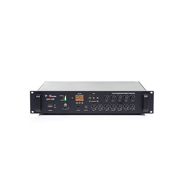 Трансляционный 5-зонный микшер-усилитель с MP3-проигрывателем PASystem LEV-150