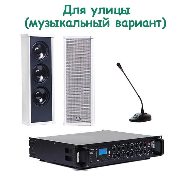 Комплект звукового оборудования для улицы (музыкальный вариант)